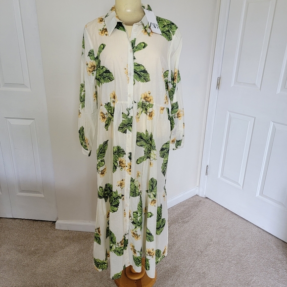 NWT Zara Floral Print Dress ZW Collection - Picture 5 of 5